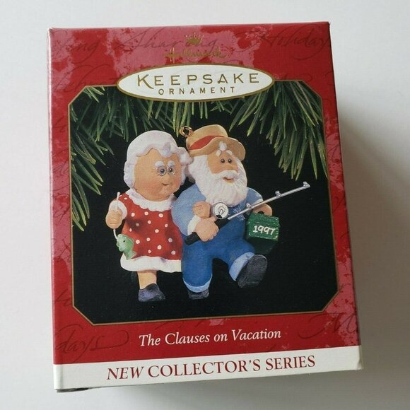 Hallmark Keepsake Ornament - The Clauses on Vacation #1 - Fishing 1997 - Picture 1 of 1